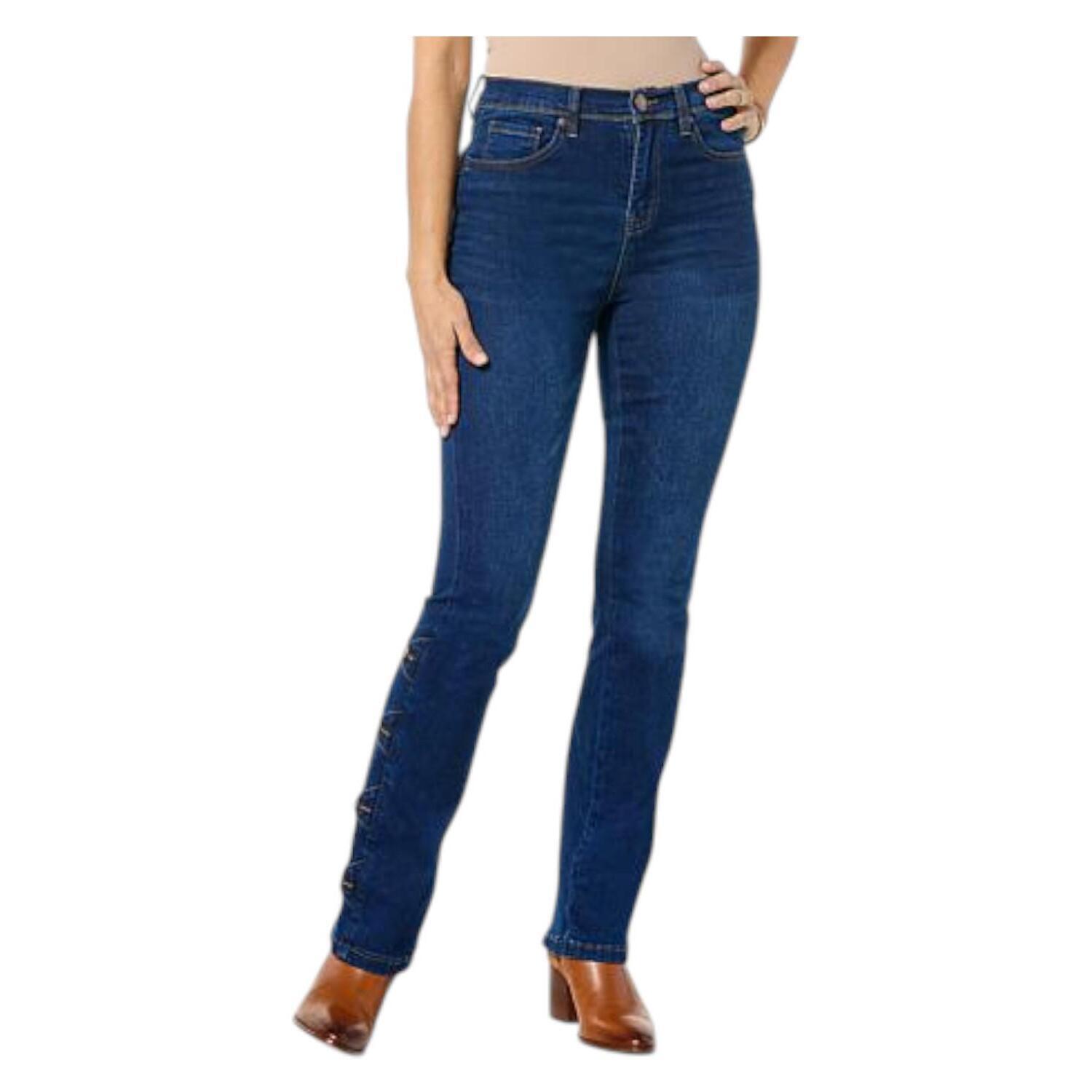 Dg2 Womens Stretch Denim Mini Bootcut Jean Indigo  Petite